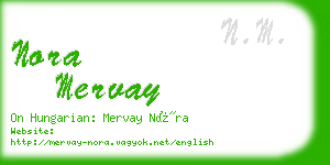 nora mervay business card